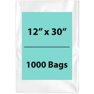 12X30 inches Clear Flat Poly Bags 1.5Mil Open Top (LDPE)